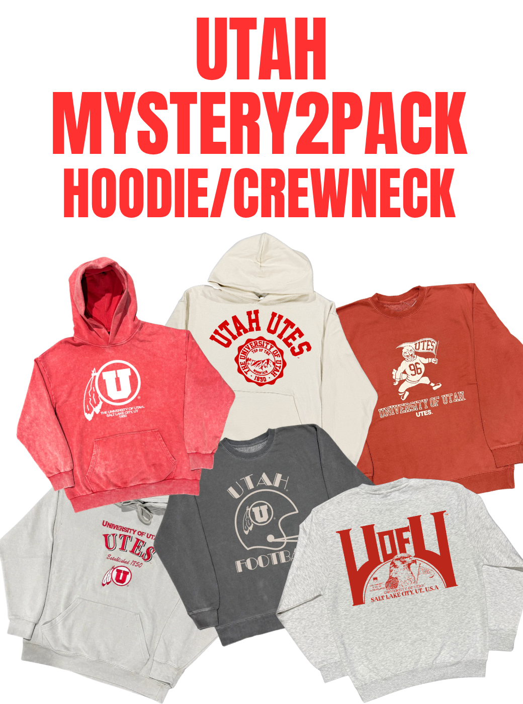 Utah - University Mystery 2 Pack - Hoodie/Crewneck