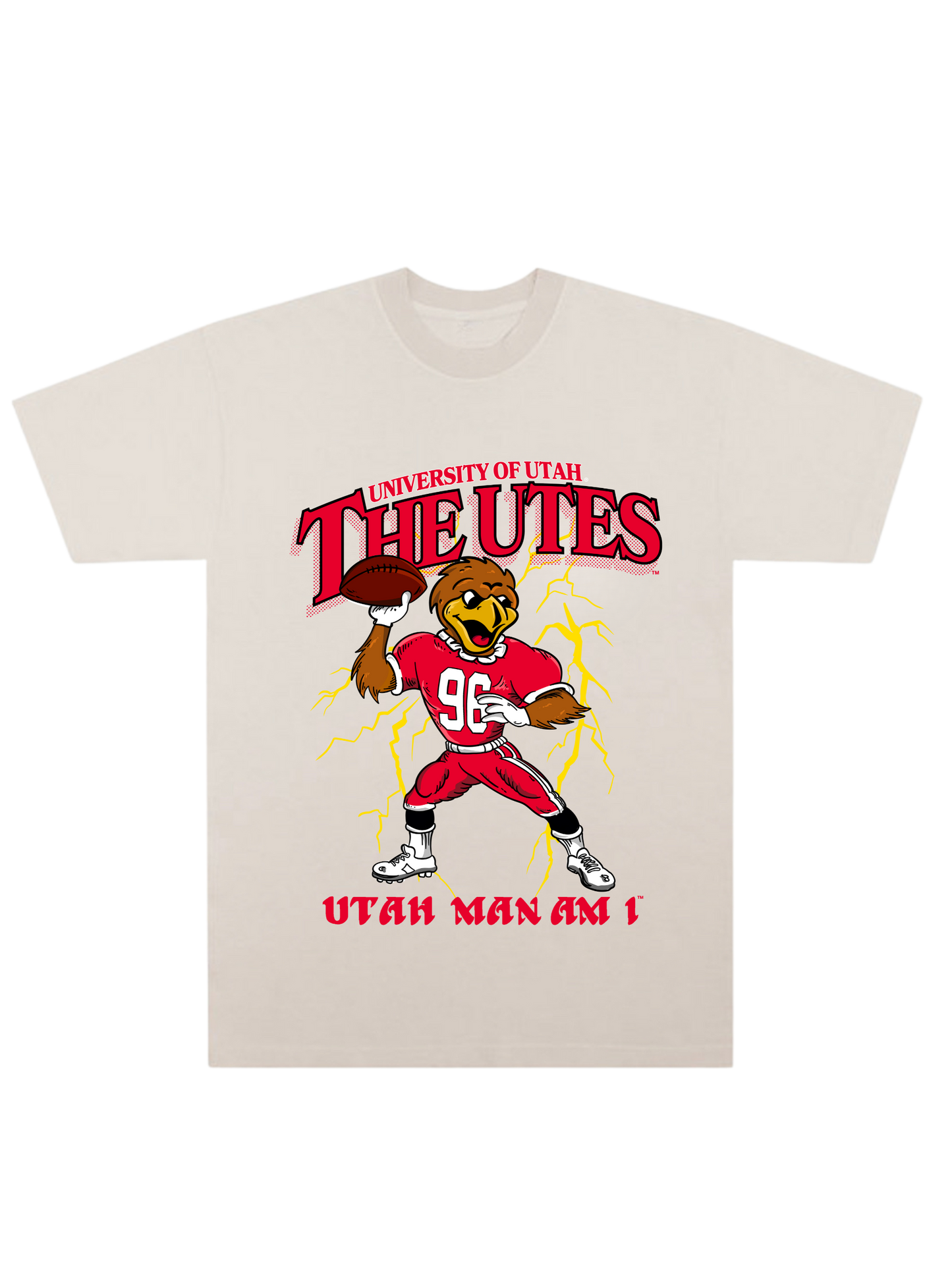 Utah - Swoop Football Tee - Creme