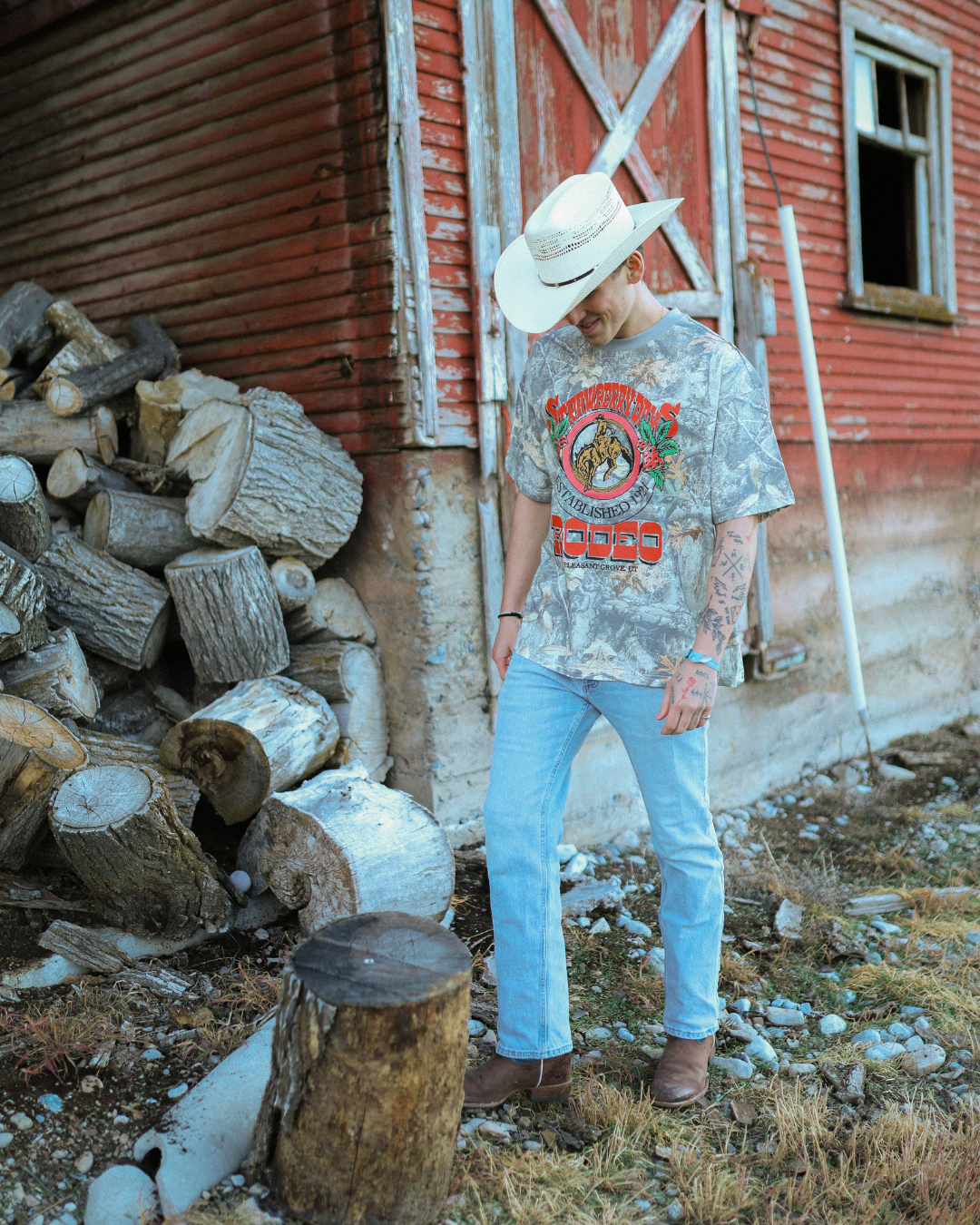 Strawberry Days Vintage Tee - Camo