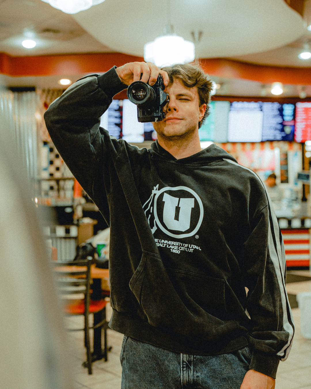Utah - Striped Hoodie - Drum and Feather
