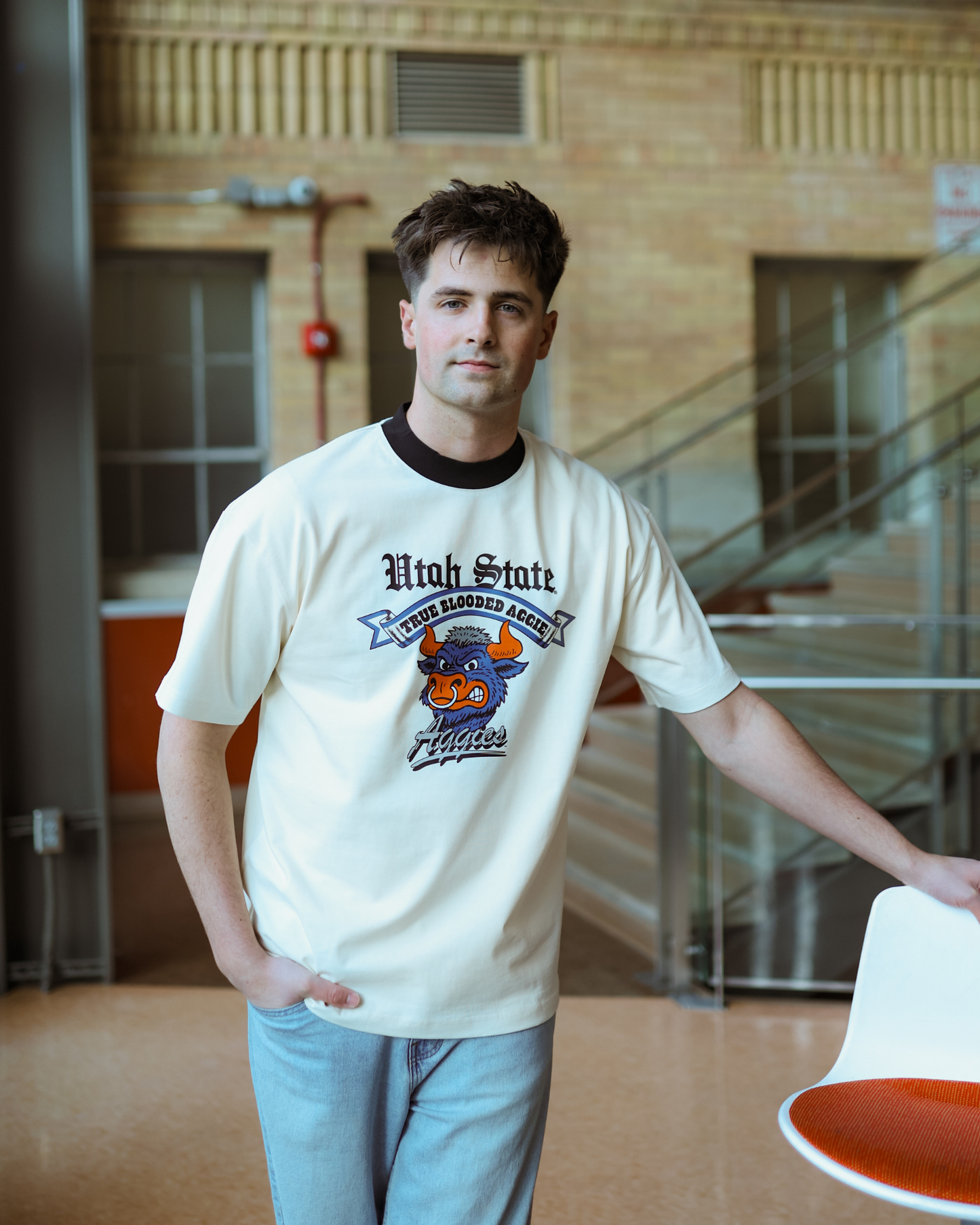 USU - Mascot Ringer Tee