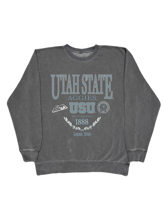 USU - Vintage Black Crewneck