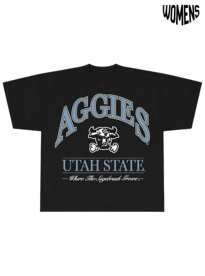 USU Vtg Black Tee - Womens