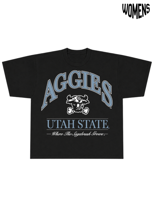 USU Vtg Black Tee - Womens