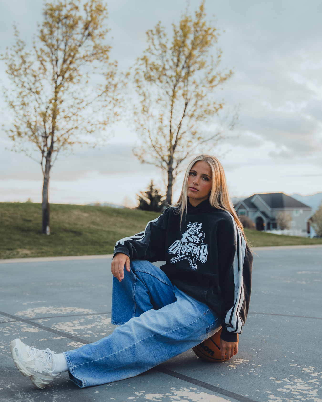 USU - Striped Hoodie - 2000s Bull