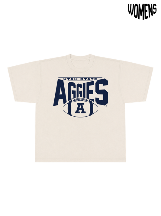 USU 80's Football Tee - Womens