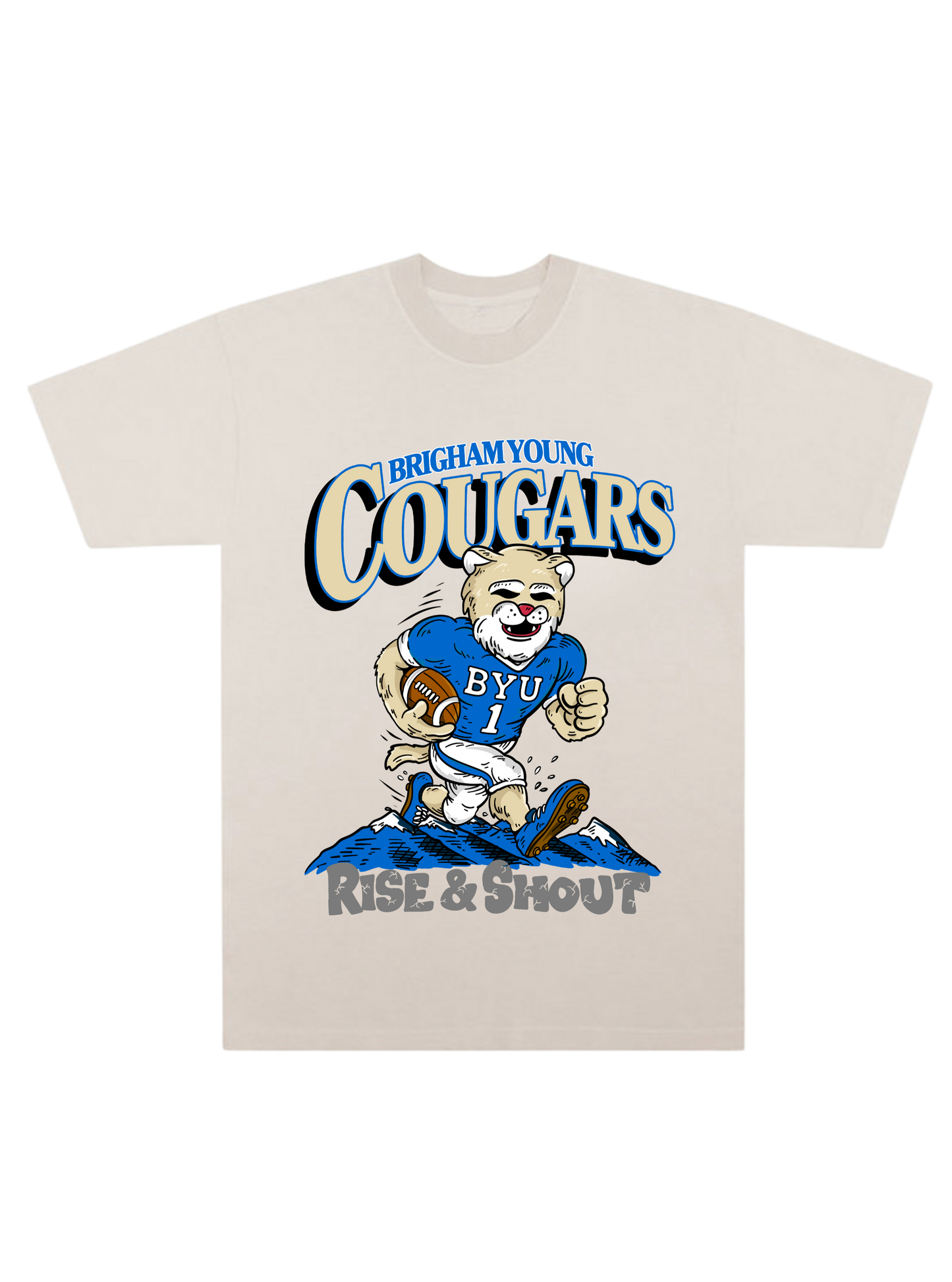 BYU - Cosmo Football Tee - Creme