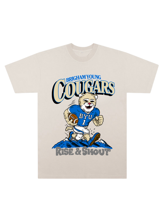 BYU - Cosmo Football Tee - Creme