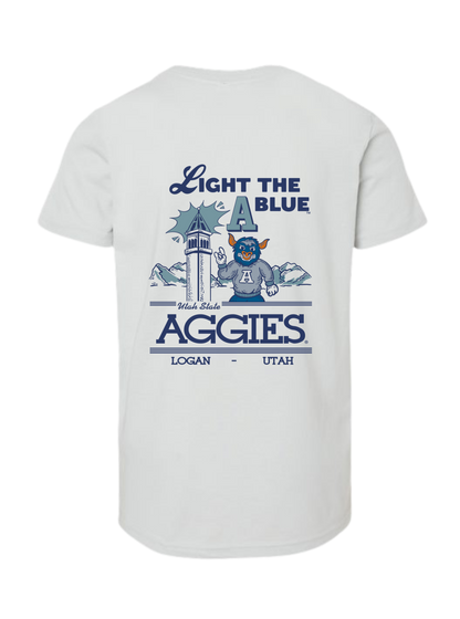 Utah State - YOUTH - Light the A Tee (Blue A Collective)