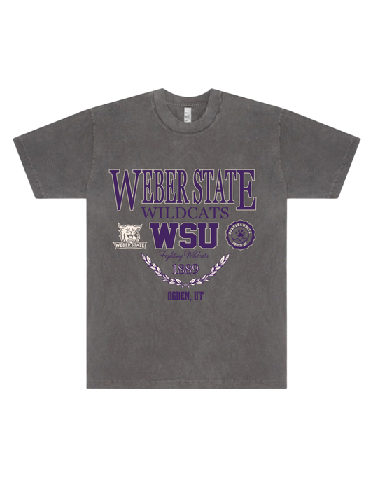 Weber State - Vintage Black Tee