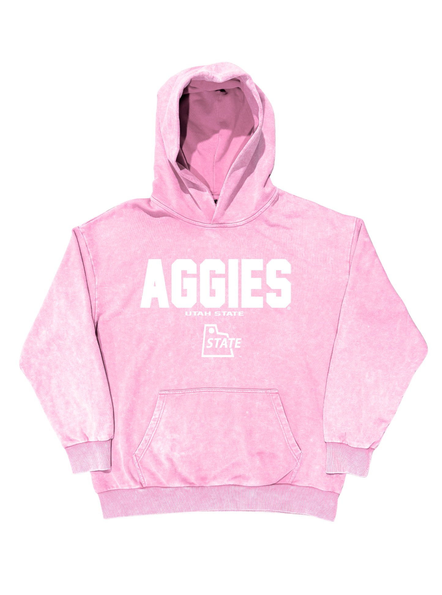 USU - Pink Varsity Block Hoodie
