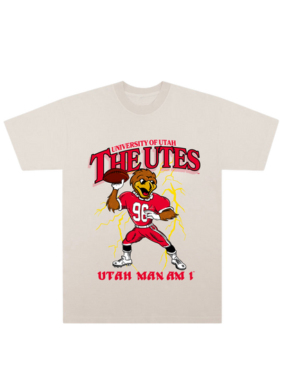 Utah - Swoop Football Tee - Creme