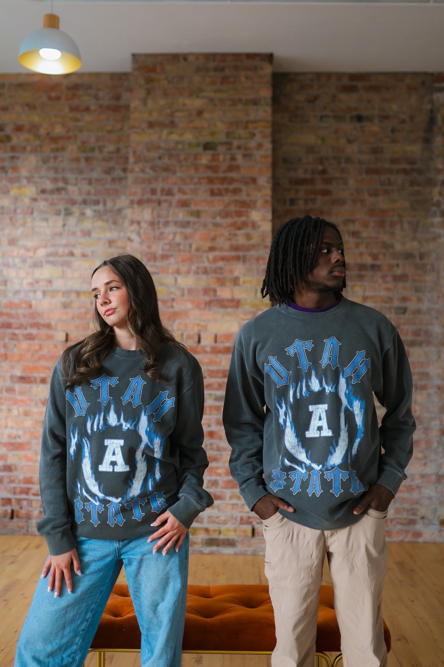 USU - Flames Crewneck